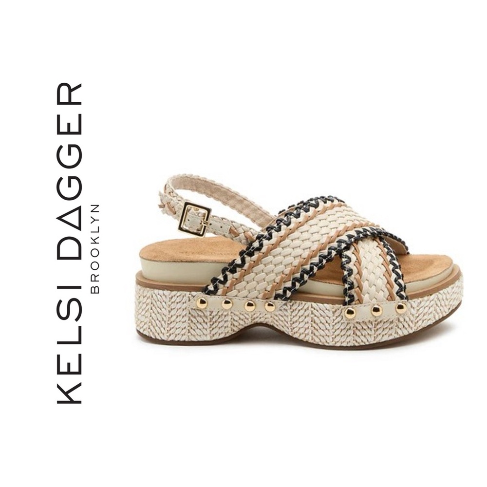 Anthropologie Kelsi Dagger Brooklyn Pace Raffia Platform Sandals